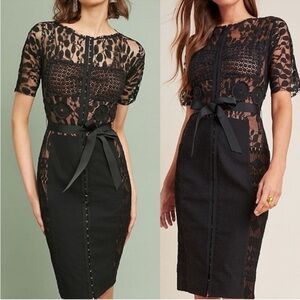 Beguile by Byron Lars Carissma Black Lace Sheath Dress by Anthropologie